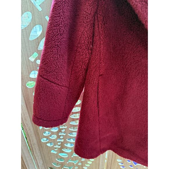 ICONS Cinzia Rocca Wool Teddy Pea Coat Women Brick Red - Picture 7 of 10